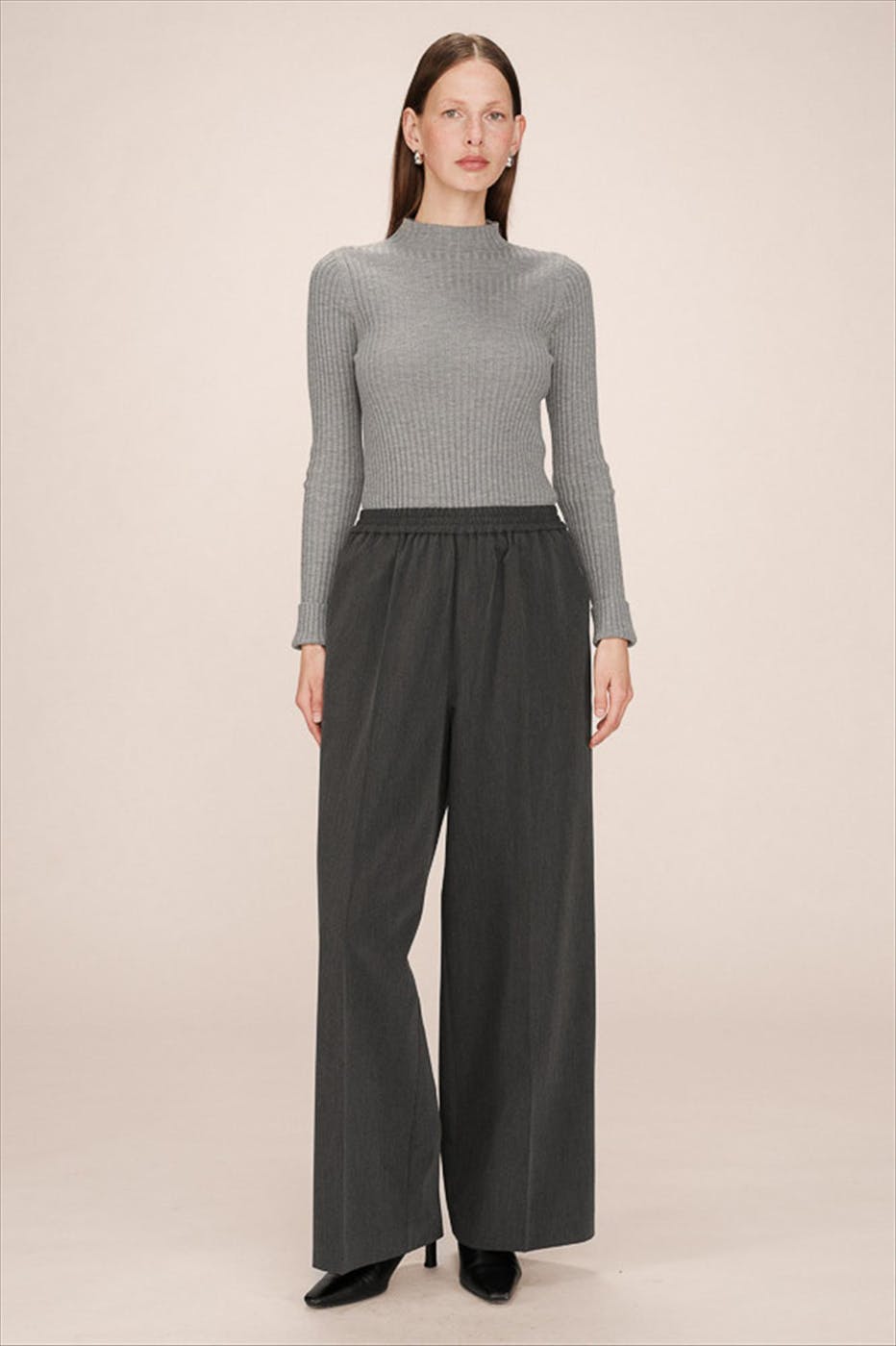 Grace & Mila - Donkergrijze Sweeney broek