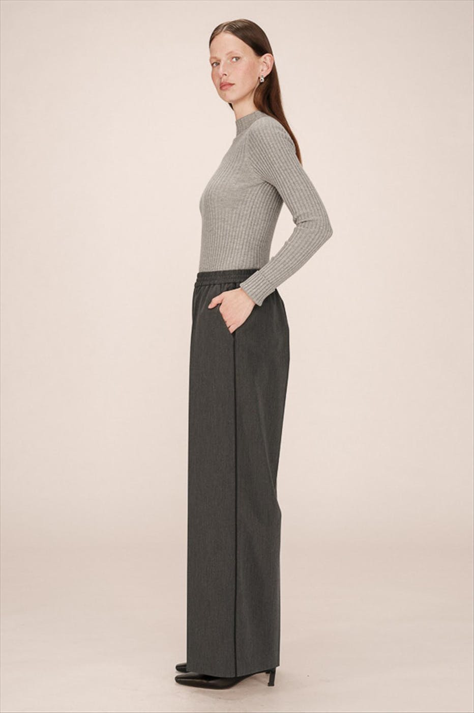 Grace & Mila - Donkergrijze Sweeney broek