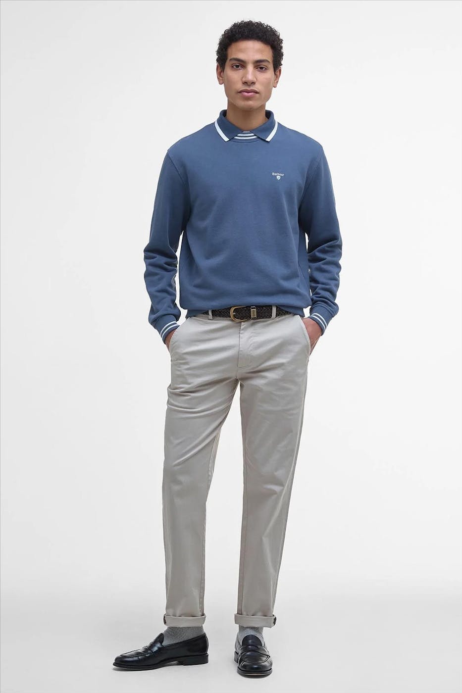 Barbour - Blauwe Rosford sweater