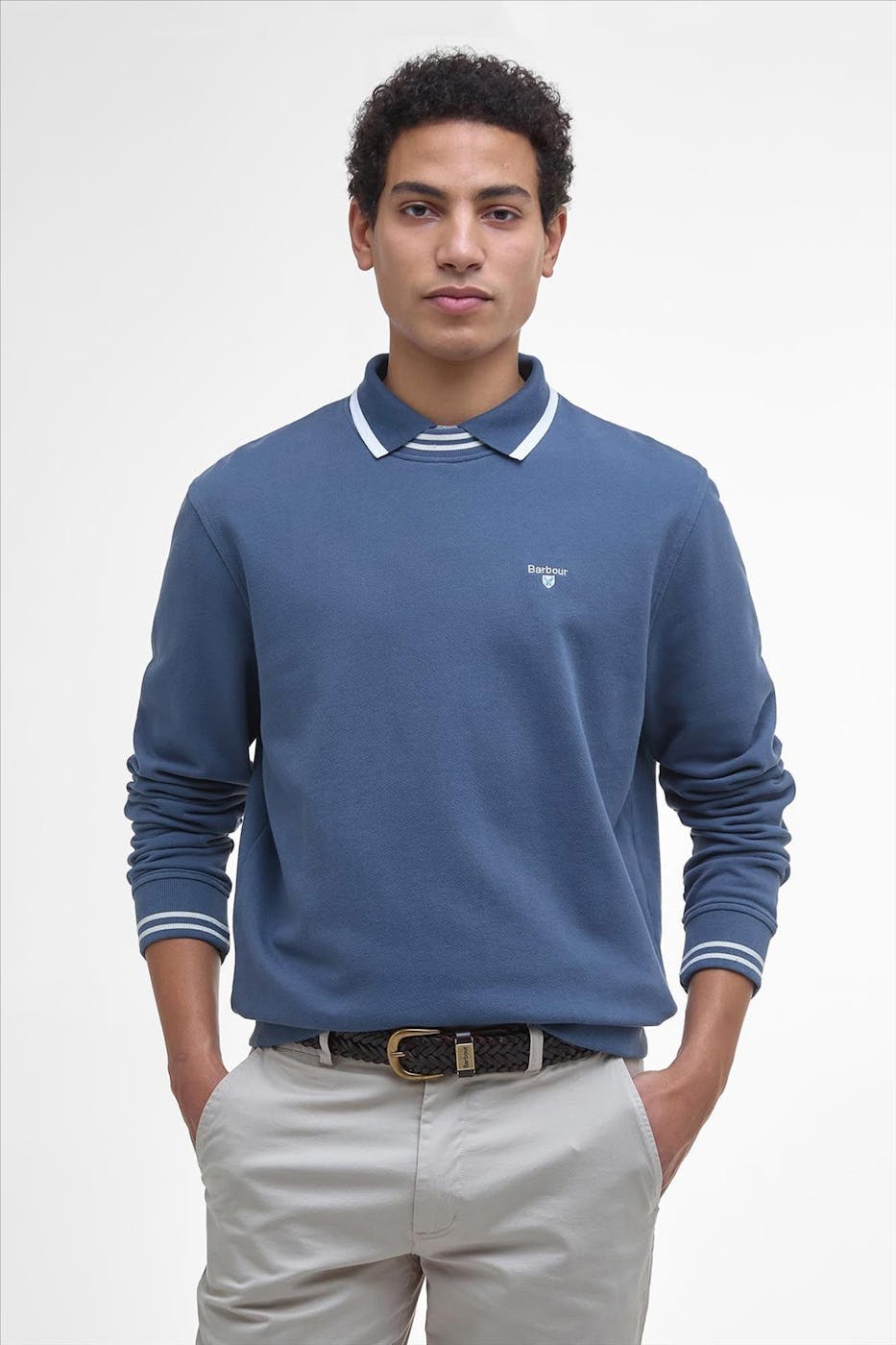 Barbour - Blauwe Rosford sweater