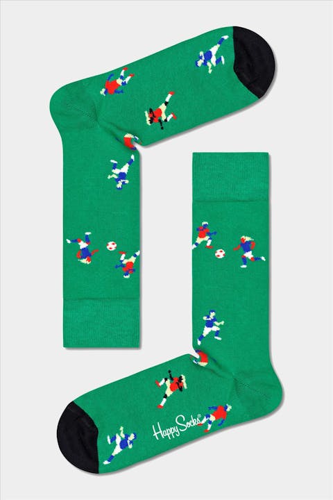 Happy Socks - Groene Football sokken, maat: 41-46