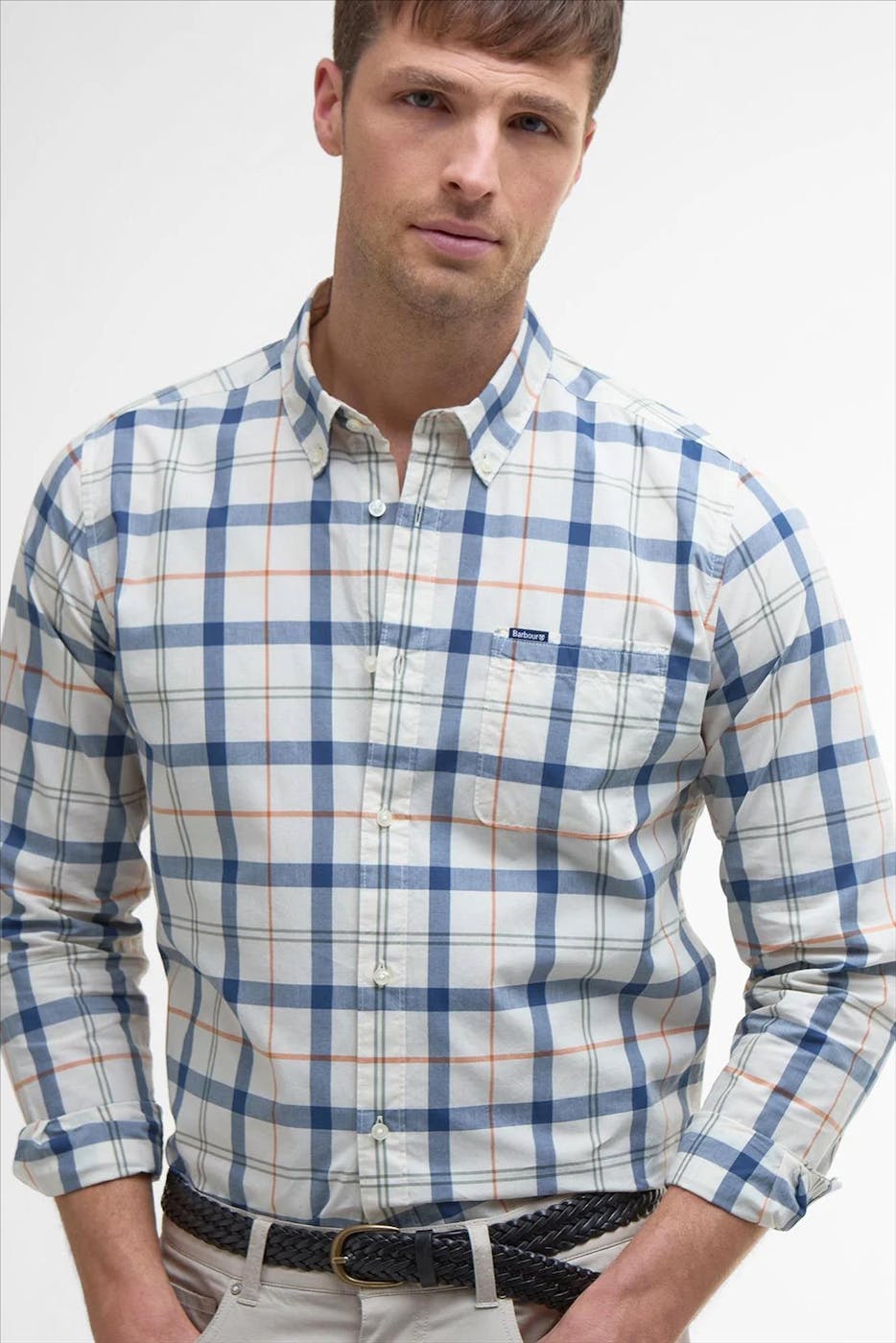 Barbour - Ecru-Blauw Rawley hemd