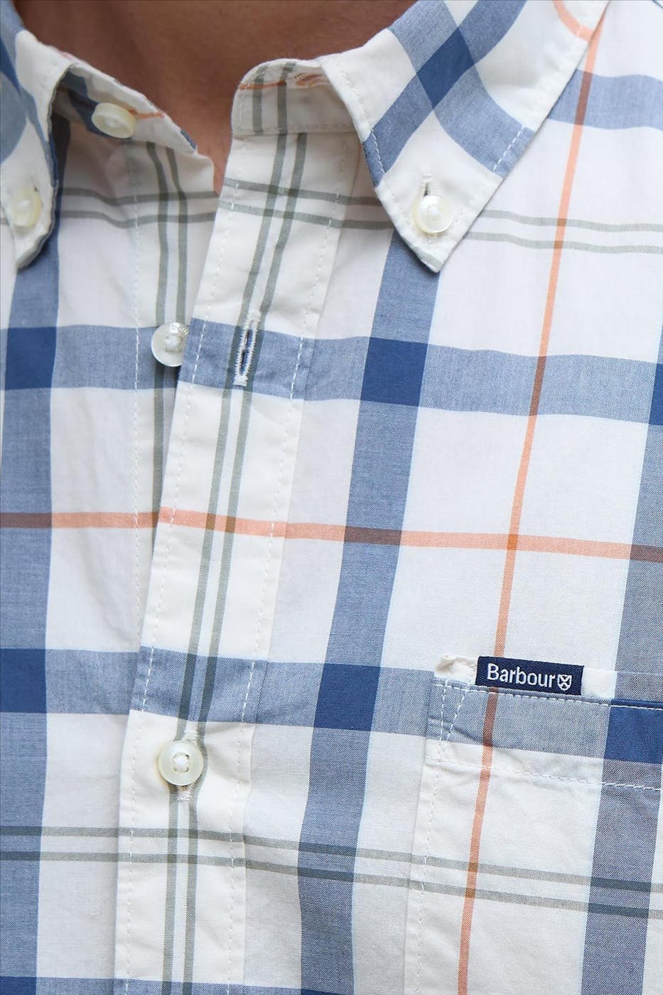 Barbour - Ecru-Blauw Rawley hemd