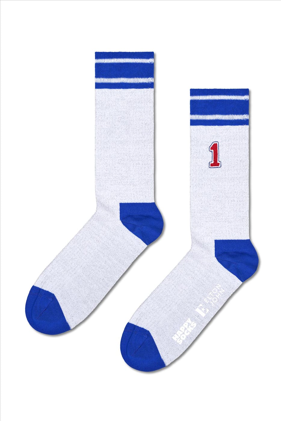 Happy Socks - Zilver Elton John Stadium sokken, maat: 41-46