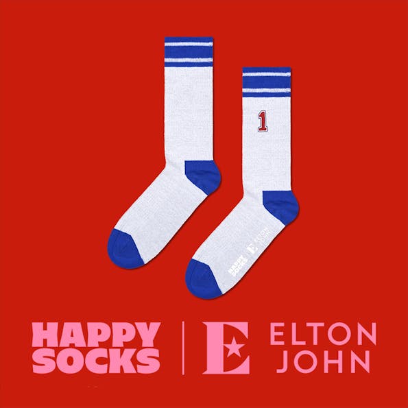 Happy Socks - Zilver Elton John Stadium sokken, maat: 41-46