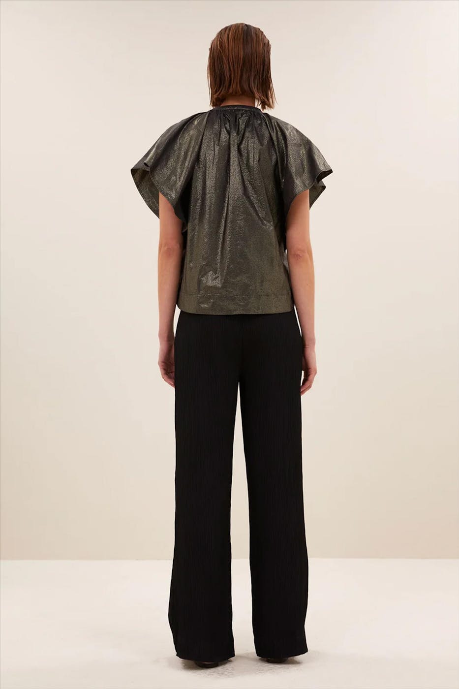 BY BAR - Gouden Vina Metallic blouse