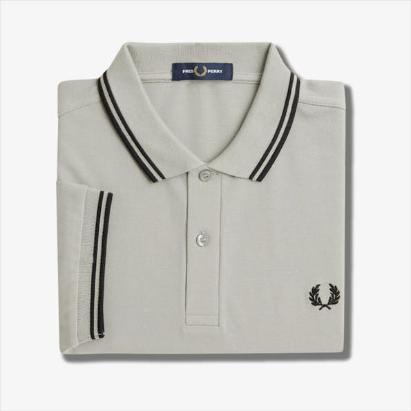 Fred Perry - Lichtgrijs-Zwarte Twin Tipped polo