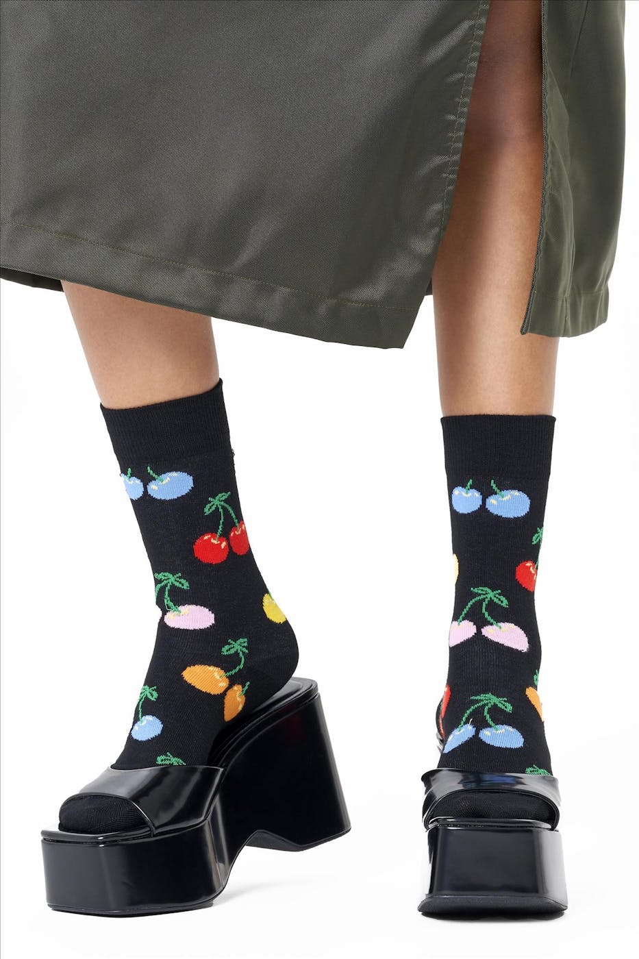 Happy Socks - Zwarte Cherry sokken, maat: 36-40