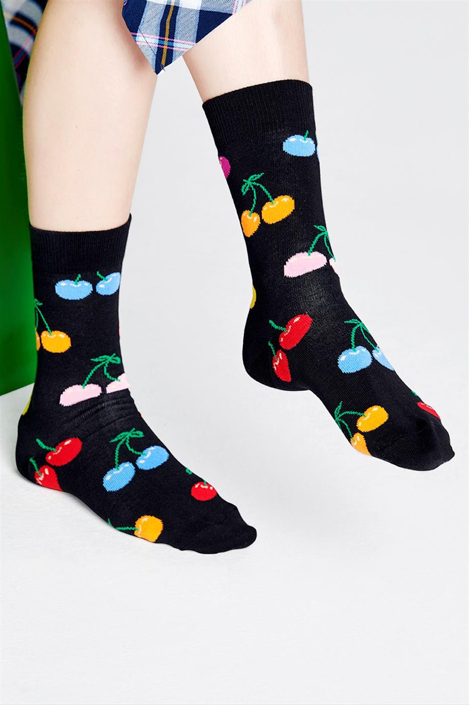 Happy Socks - Zwarte Cherry sokken, maat: 36-40