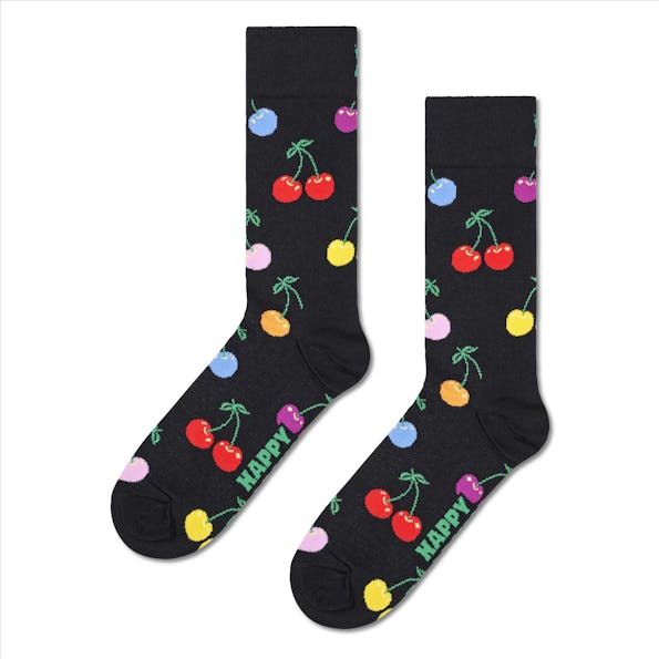 Happy Socks - Zwarte Cherry sokken, maat: 36-40