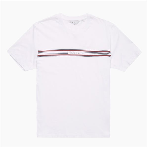 Ben Sherman - Witte Logo Stripes T-shirt