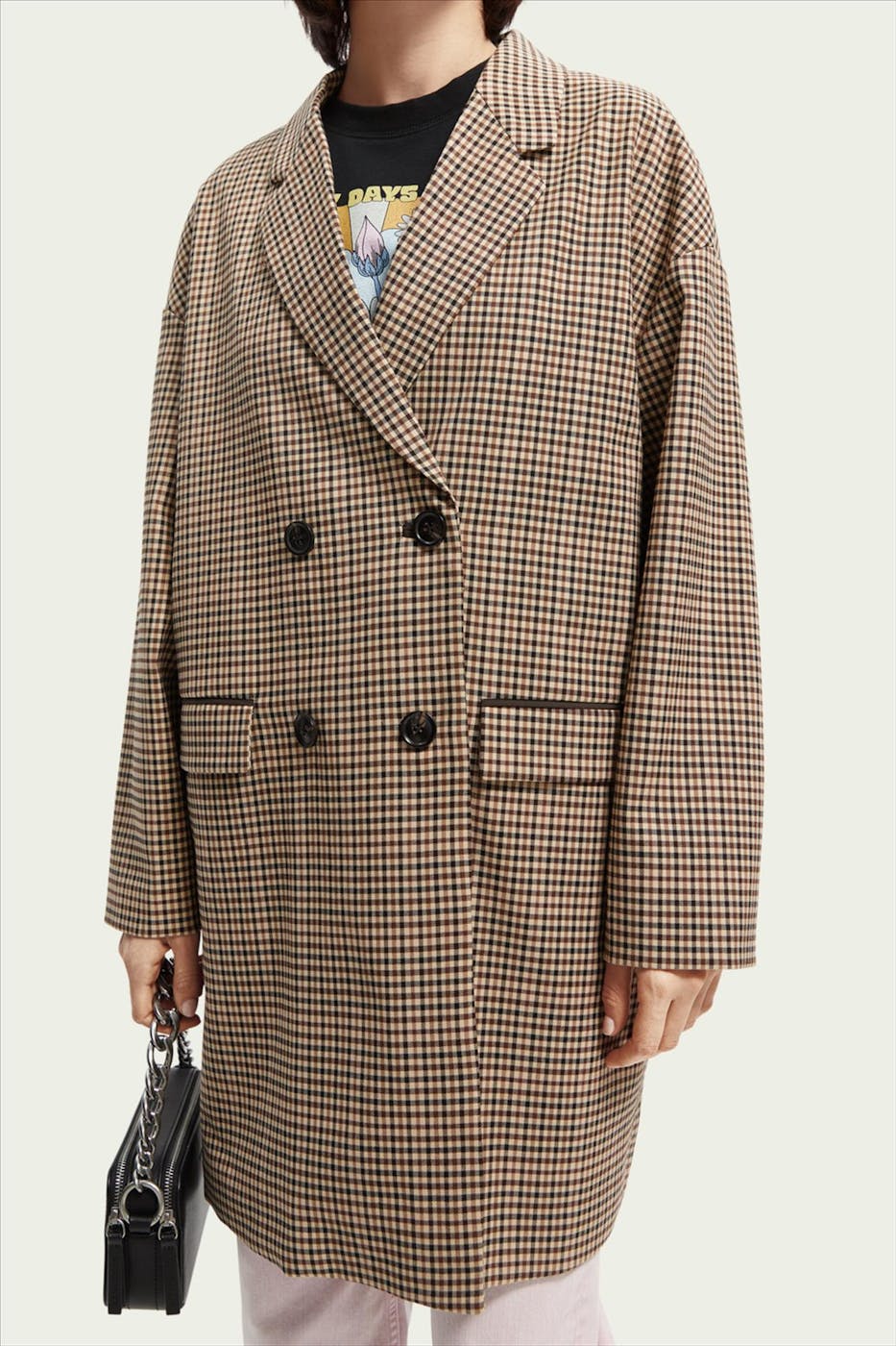 Scotch & Soda - Beige Double-Breasted Oversized mantel