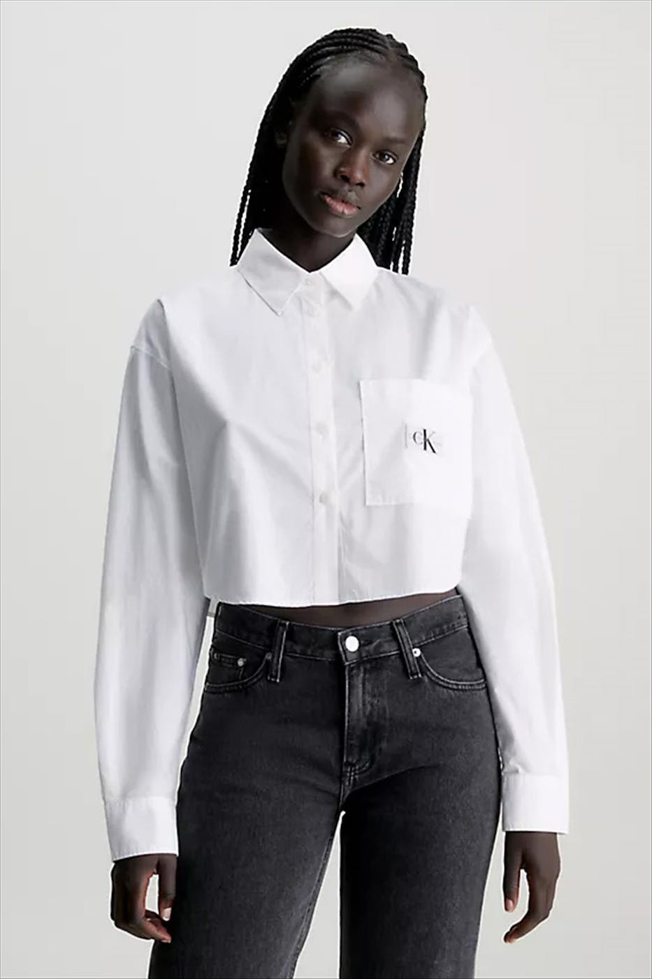 Calvin Klein Jeans - Witte Cropped blouse