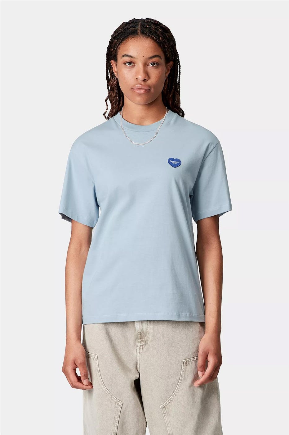 Carhartt WIP - Lichtblauwe Heart II Hartt T-shirt