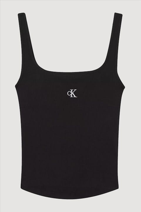 Calvin Klein Jeans - Zwarte Rib Logo top