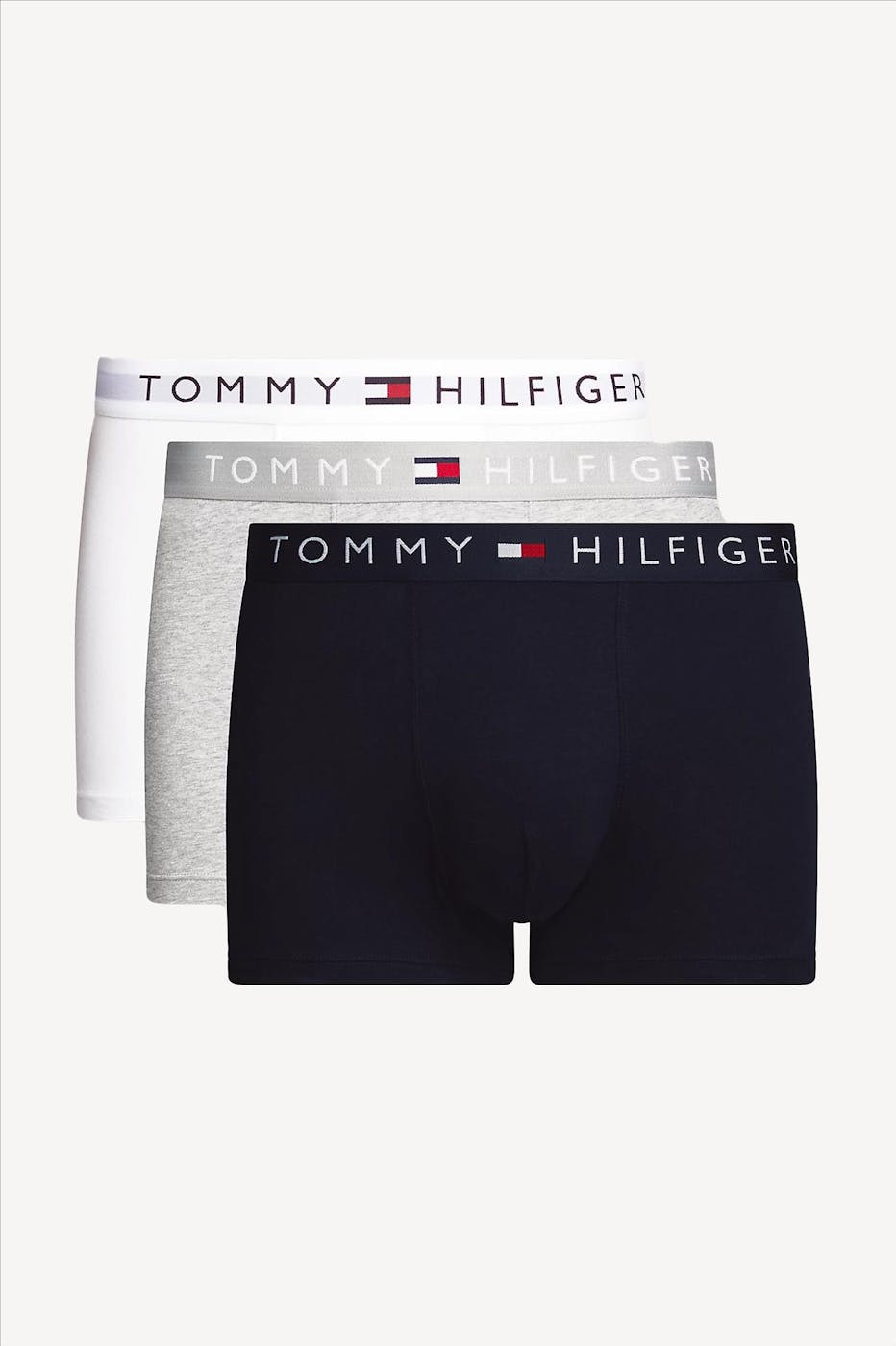 Tommy Hilfiger Underwear - Grijs-Wit-Zwarte 3-pack Original trunk boxershorts