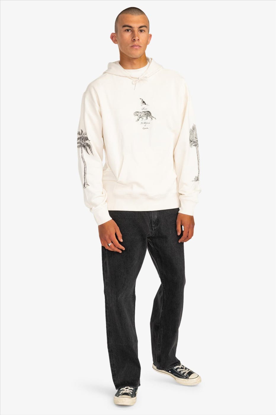 RVCA - Ecru Tiger Style hoodie