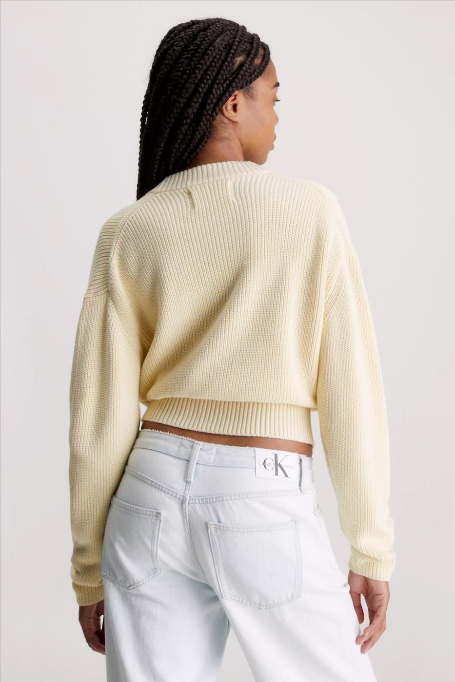 Calvin Klein Jeans - Ecru Rib Texture trui