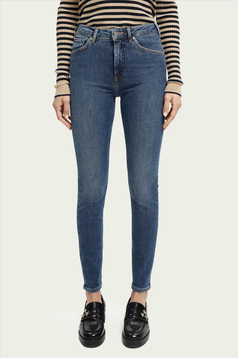 Scotch & Soda - Donkerblauwe Haut High Rise Skinny Fit jeans