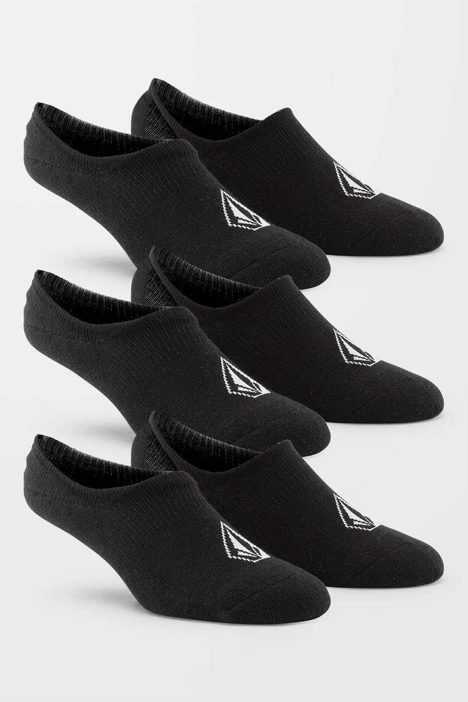 Volcom - Zwarte Multipack Stones sneakersokken, maat: 42-47