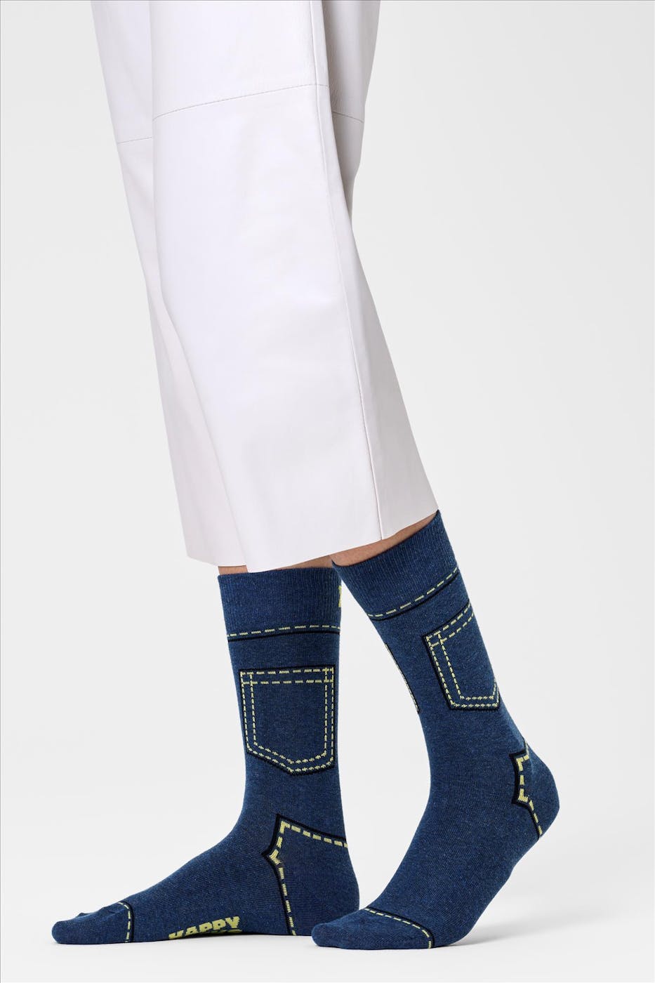 Happy Socks - Blauwe Denim sokken, maat: 41-46