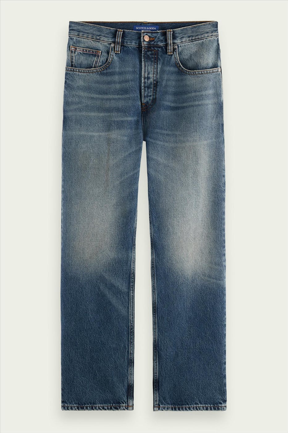 Scotch & Soda - Blauwe Authentic Straight Cropped jeans