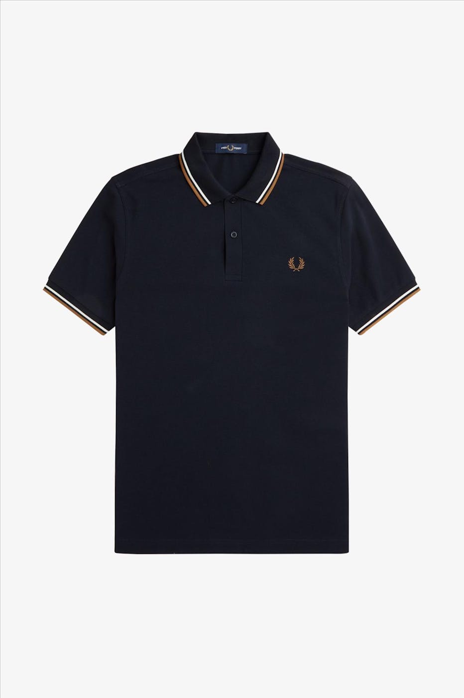 Fred Perry - Donkerblauw-Bruine Twin Tipped polo