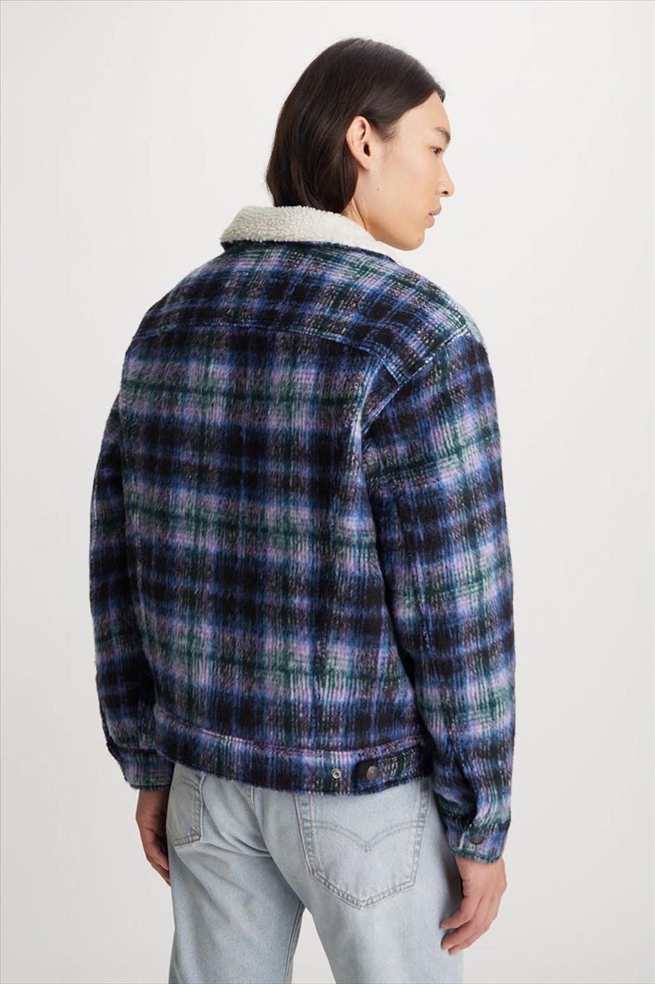 Levi's - Donkerblauw-groen-paarse Vintage Sherpa jas