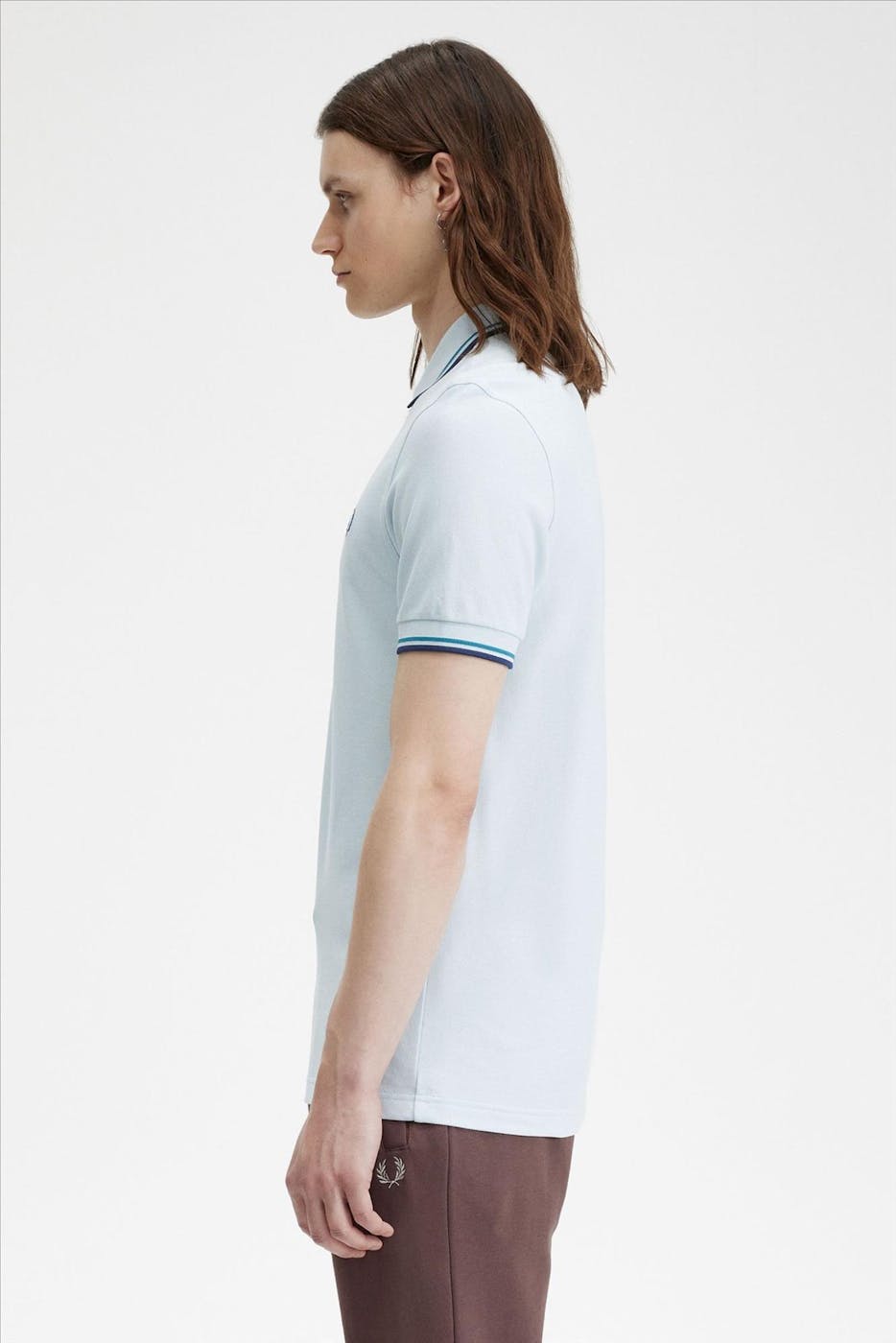 Fred Perry - Lichtblauwe Twin Tipped polo