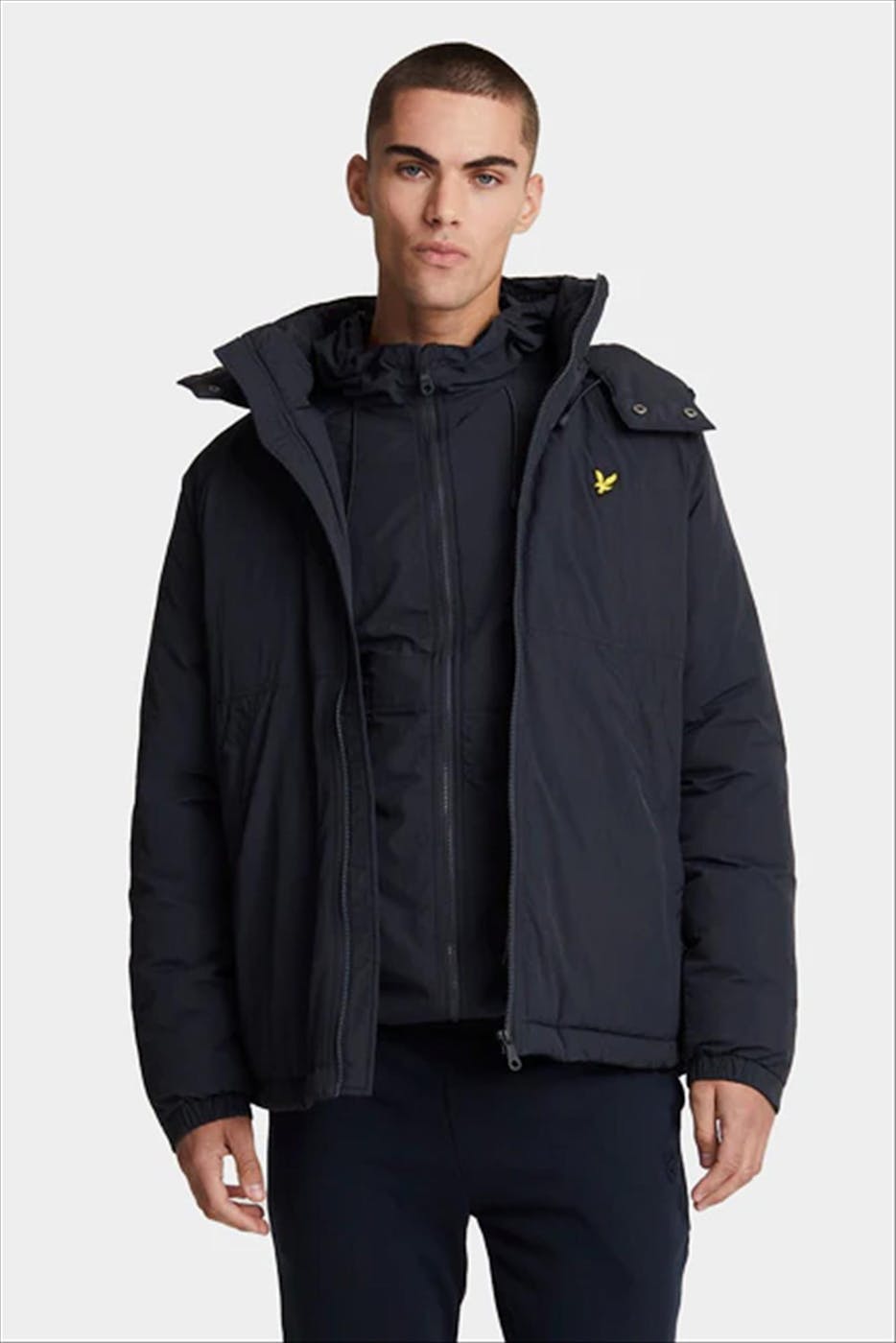 Lyle & Scott - Donkerblauwe Padded pufferjas