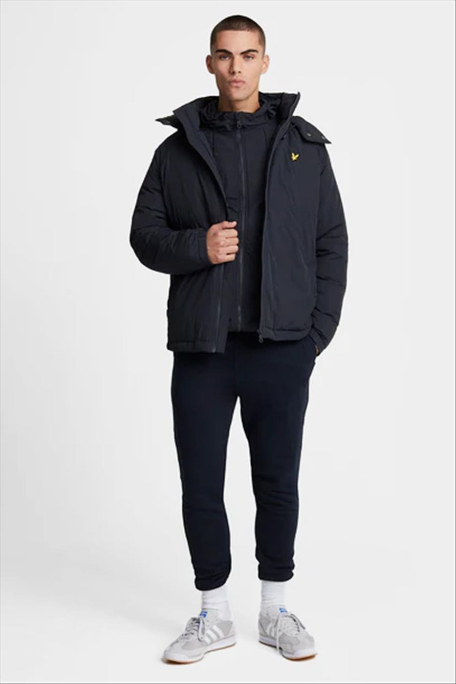 Lyle & Scott - Donkerblauwe Padded pufferjas