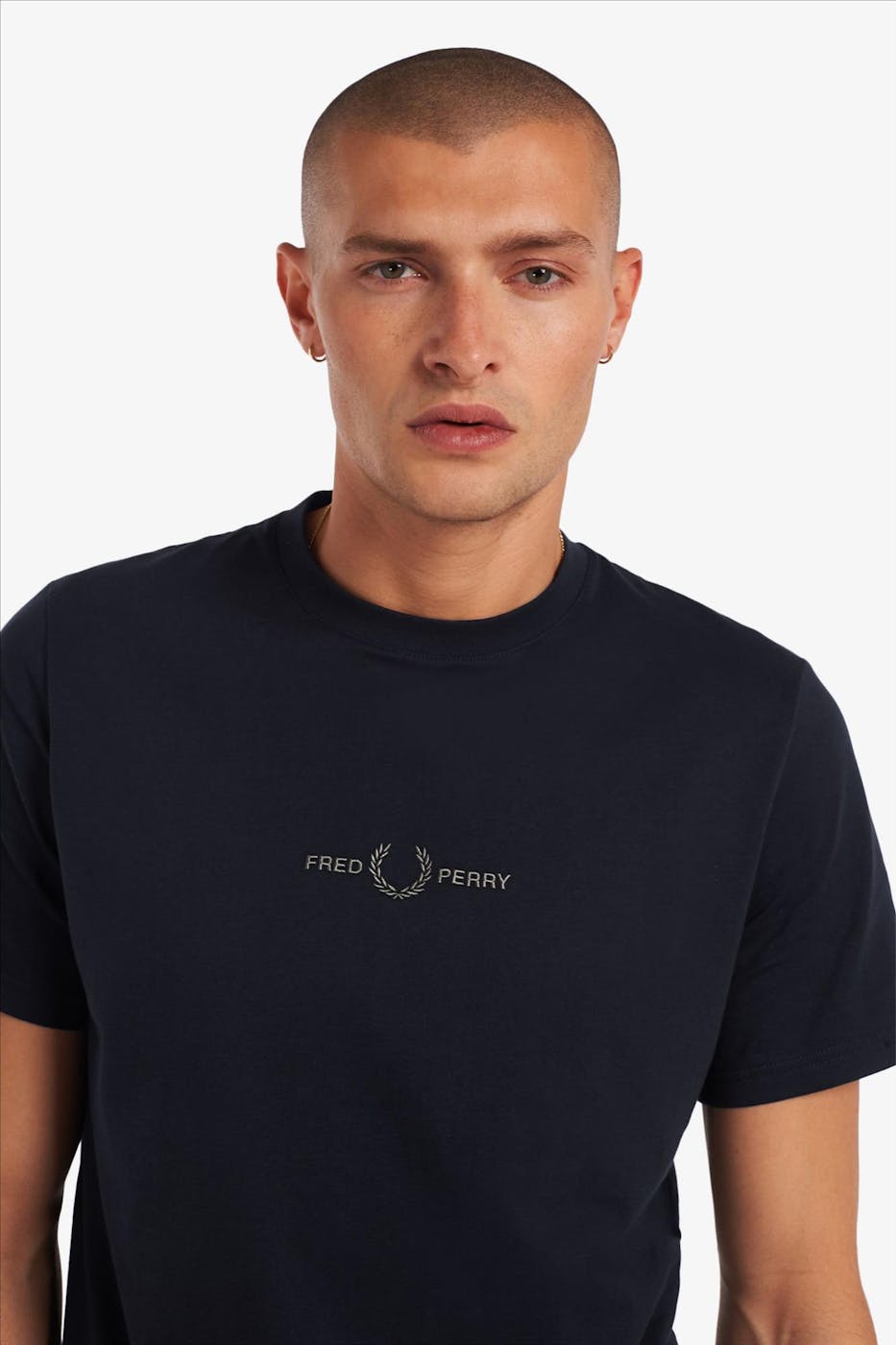 Fred Perry - Donkerblauwe Embroidered T-shirt