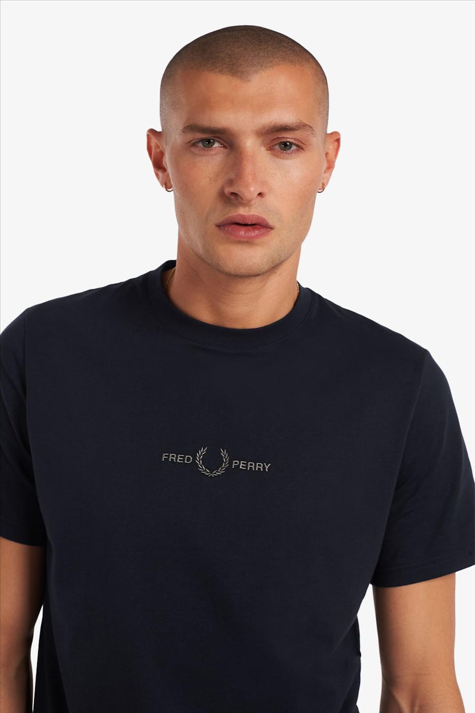 Fred Perry - Donkerblauwe Embroidered T-shirt