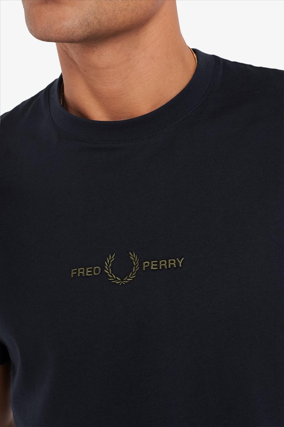 Fred Perry - Donkerblauwe Embroidered T-shirt