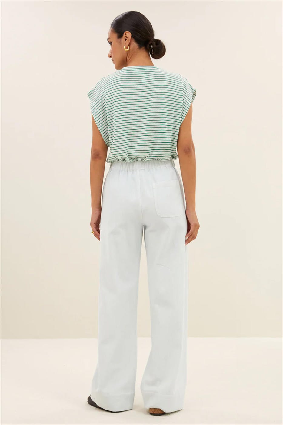 BY BAR - Ecru-Groene Mason Stripe T-shirt