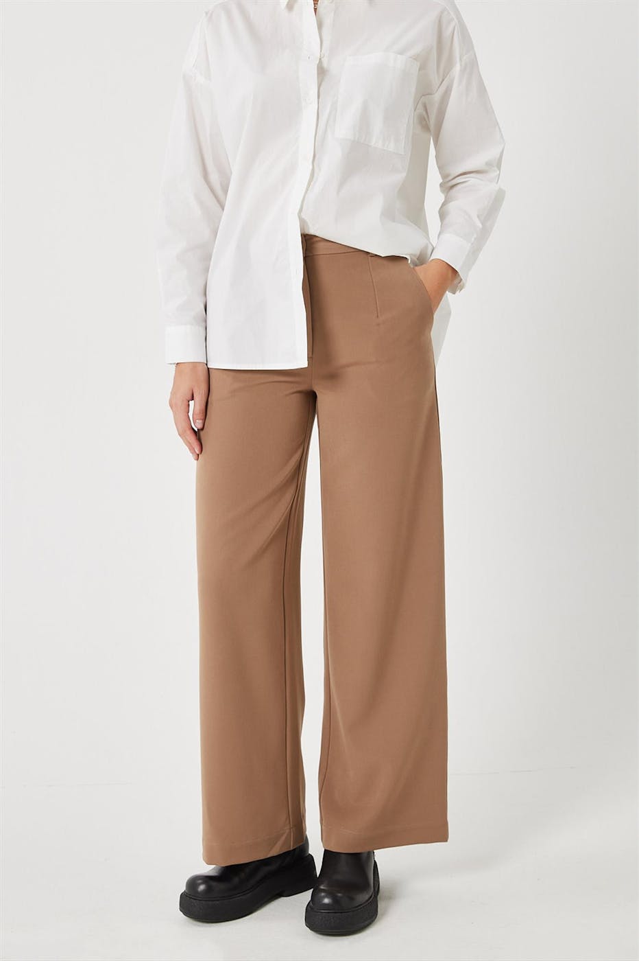 Minimum - Beige Wide Lessa broek