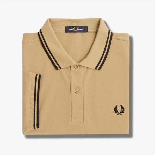 Fred Perry - Amandelbruine Twin Tipped polo