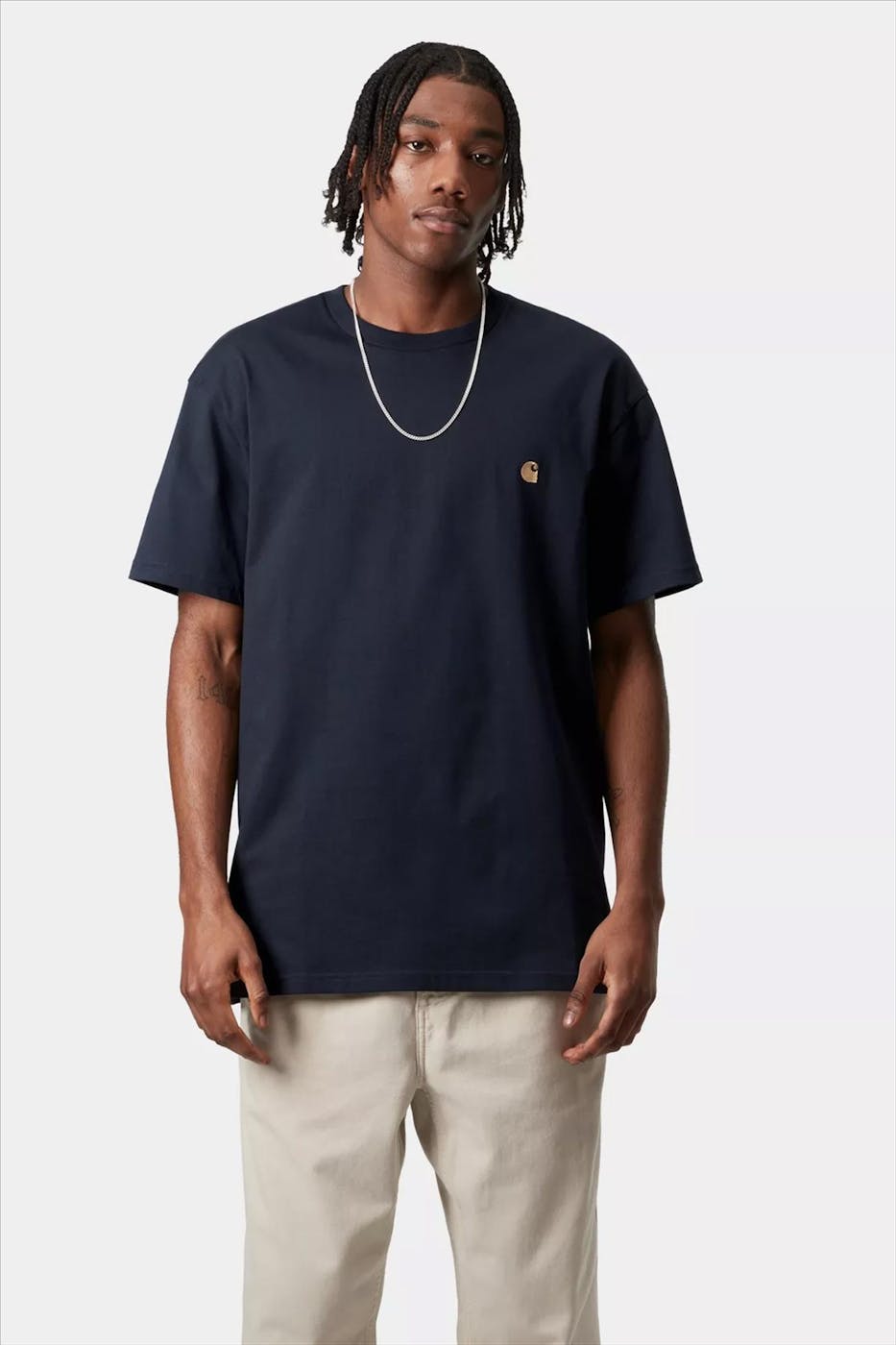 Carhartt WIP - Donkerblauwe Chase T-shirt