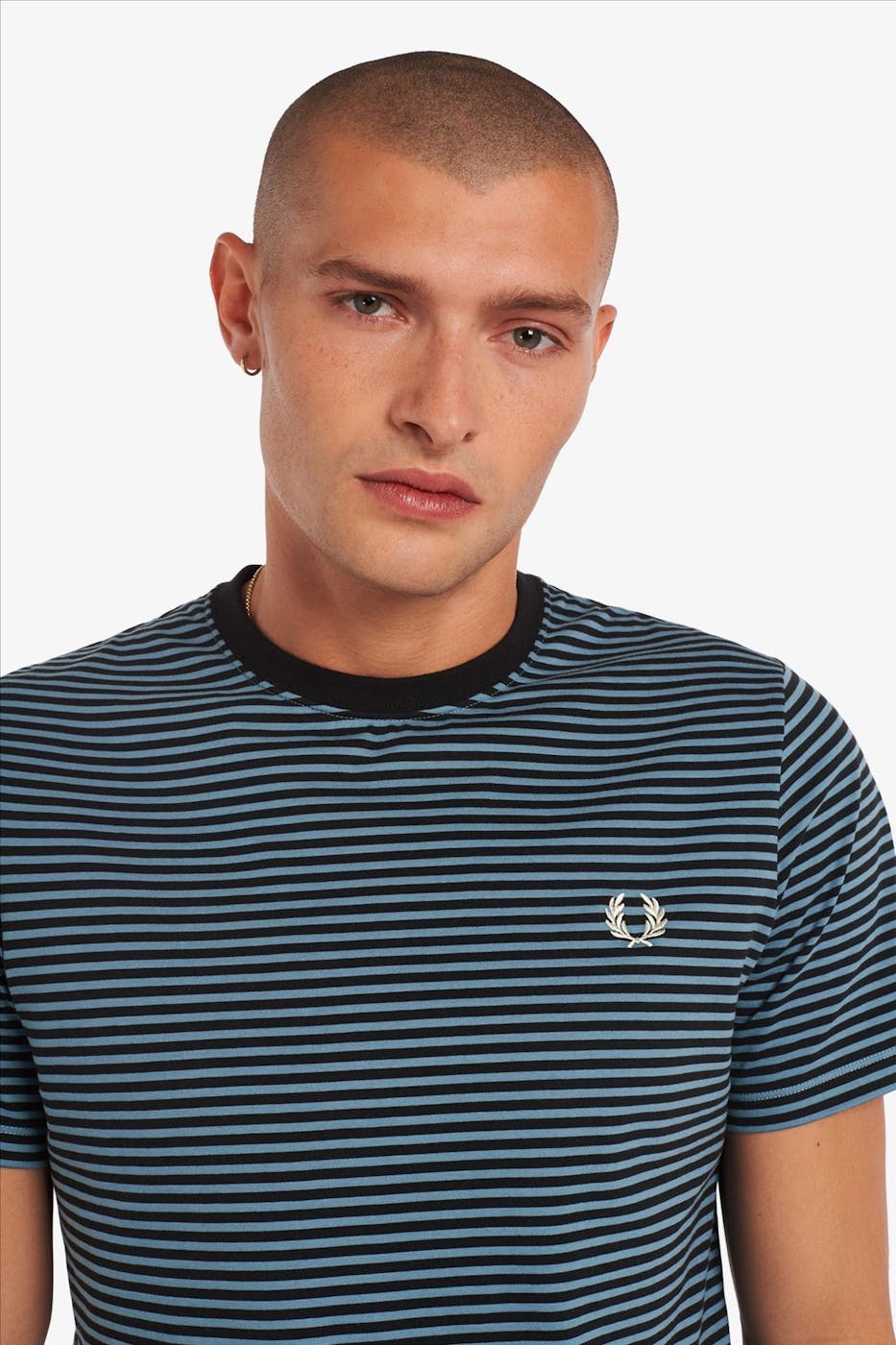 Fred Perry - Blauwe Two Colour Stripe T-shirt