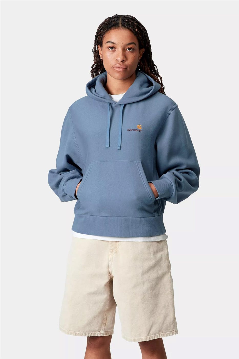 Carhartt WIP - Middenblauwe W' American Script hoodie
