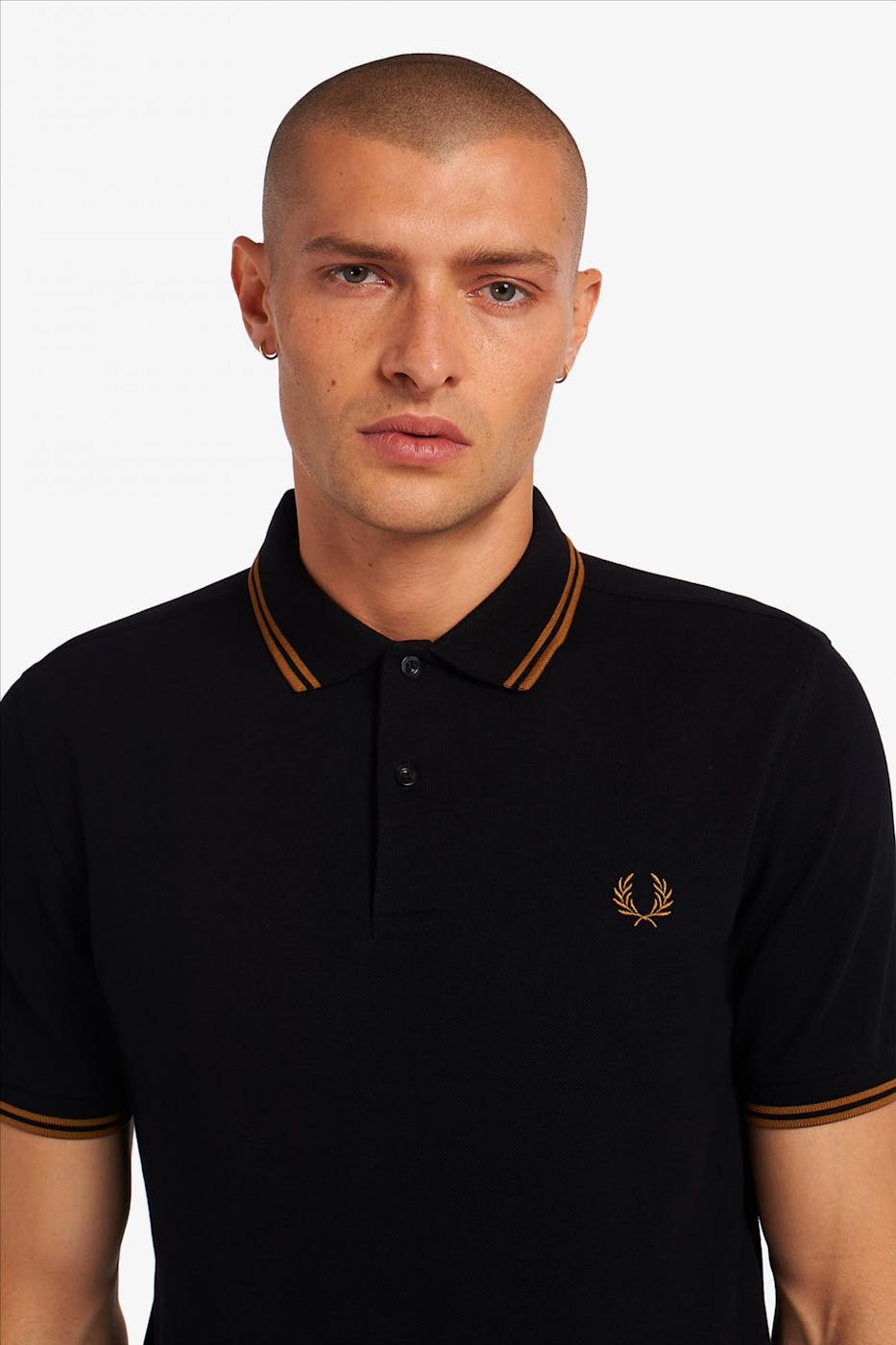 Fred Perry - Zwart-beige Twin Tipped polo