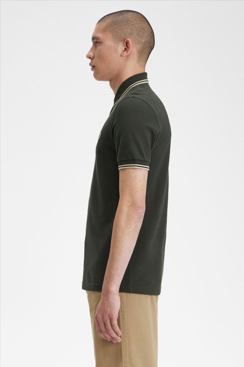 Fred Perry - Kaki Twin Tipped polo