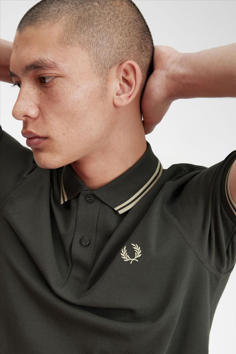 Fred Perry - Kaki Twin Tipped polo