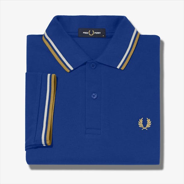 Fred Perry - Hoogblauw-beige Twin Tipped polo