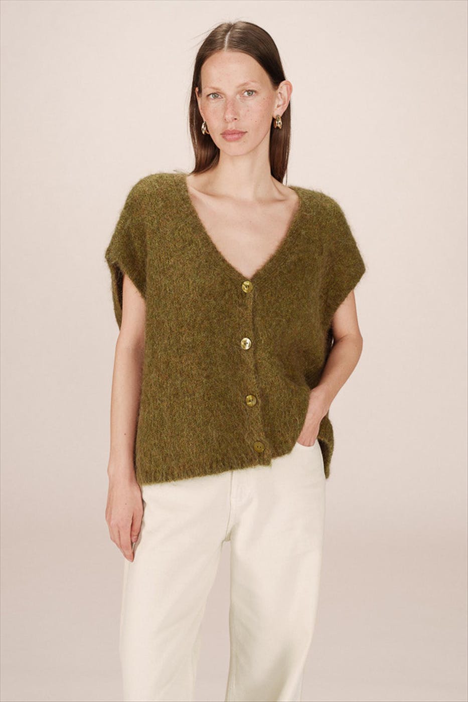 Grace & Mila - Olijfgroene Savant cardigan