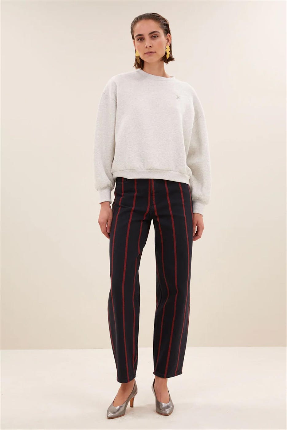 BY BAR - Lichtgrijze Bibi Dance sweater