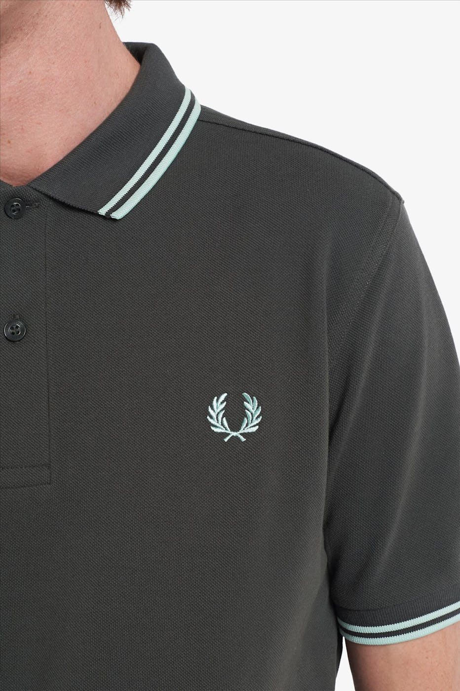 Fred Perry - Donkergrijze Twin Tipped polo