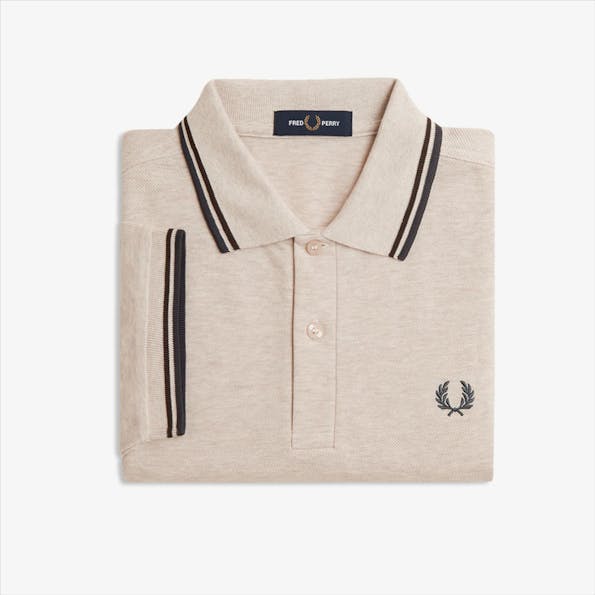 Fred Perry - Beige-Donkergrijze Twin Tipped polo