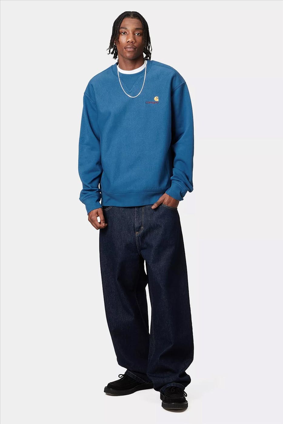 Carhartt WIP - Middenblauwe American Script sweater