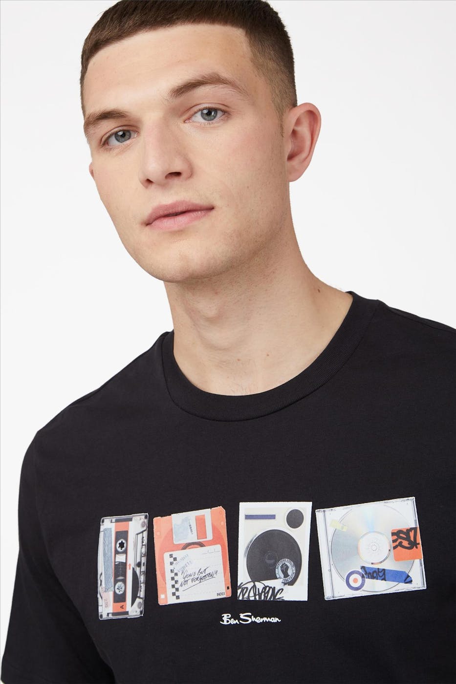 Ben Sherman - Zwarte Diskette CD T-shirt
